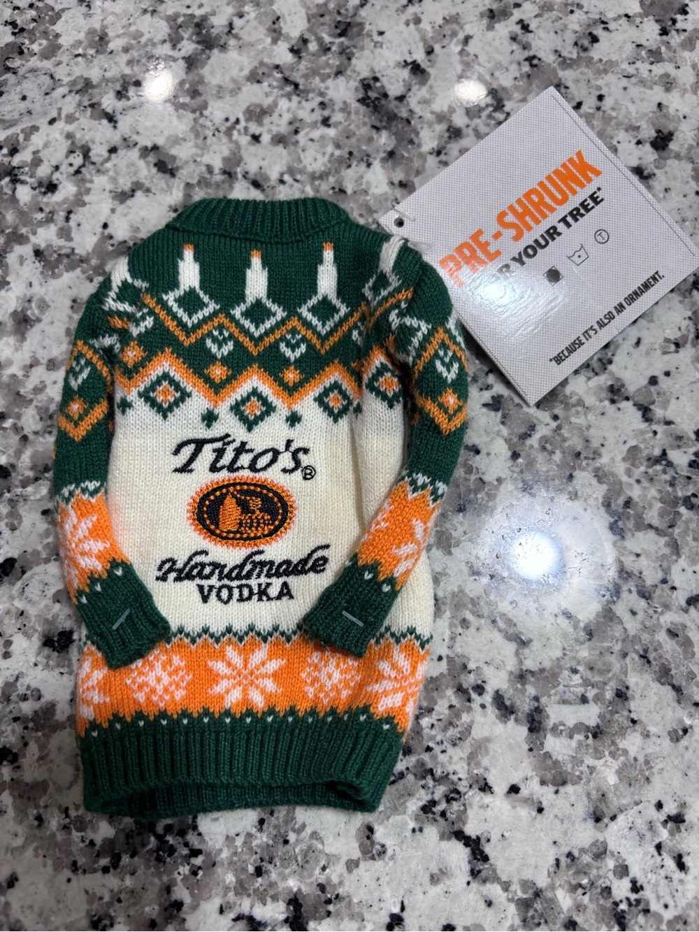Tito’s handmade vodka bottle sweater